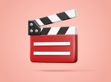 Film Directors ClapBoard. Cinema Equipment. Black Movie Clapper Board Icon. Clap board Open for or Festival Symbol Concept. Filmmaking and Video Production Industry Tool. Vector illustrationのイラスト素材