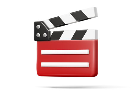 Film Directors ClapBoard. Cinema Equipment. Black Movie Clapper Board Icon. Clap board Open for or Festival Symbol Concept. Filmmaking and Video Production Industry Tool isolated. Vector illustrationのイラスト素材