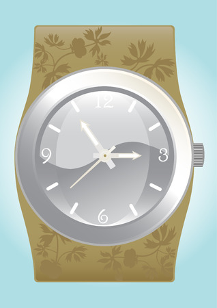 Illustration of a fashionable ornate wristwatchのイラスト素材