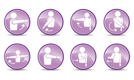 8 shoulder action iconsのイラスト素材