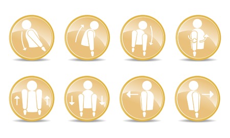 8 spinal action iconsのイラスト素材