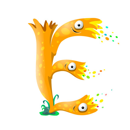 Vector  letter E of sea alphabet isolated on white background.のイラスト素材