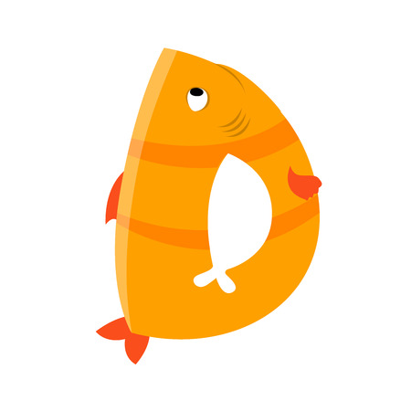 Letter D of sea alphabet designのイラスト素材