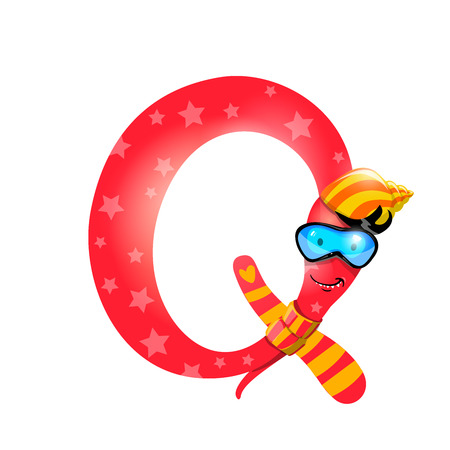 Letter Q of sea alphabet designのイラスト素材