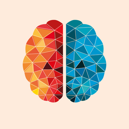 Conceptual Polygonal Brain, Artificial Intelligence.のイラスト素材