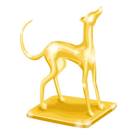 Golden trophy. Dog racing Vector illustration, isolatedのイラスト素材