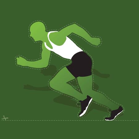 Runner silhouette, in high quality, isolatedのイラスト素材