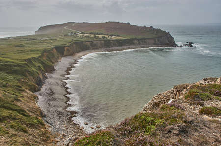 Beautiful lonely bay in FinistÃ¨re, France. Peninsula in Crozon, Brittany.の写真素材