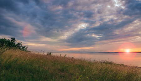 Sunset on the Baltic Seaの写真素材