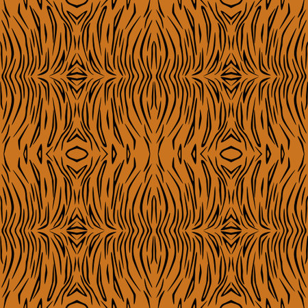 Vector seamless pattern of tiger skin. Background design, textile decoration, animalistic print.のイラスト素材