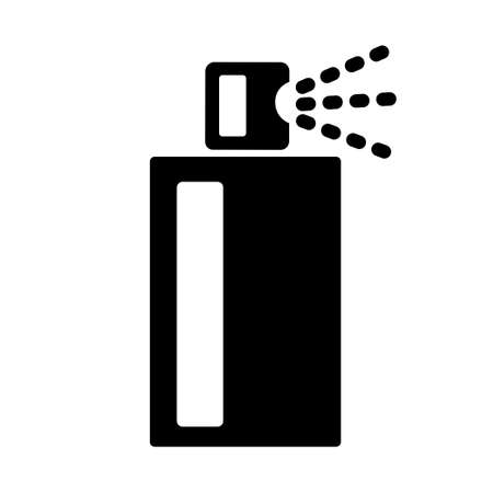bottle spray black and white simple icon vector illustration, antiseptic sanitizer useのイラスト素材