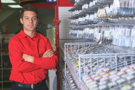 A employee of a hardware store at work.の写真素材