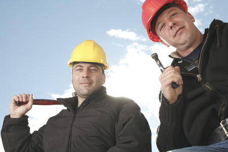 carpenter photo - A construction  men working outside
