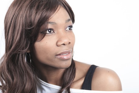 A portrait of a fashion adult columbian womanの写真素材