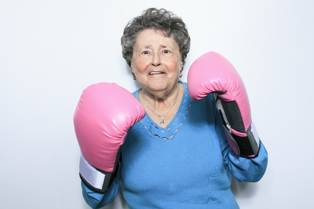 An old senior woman fight for cancerの写真素材