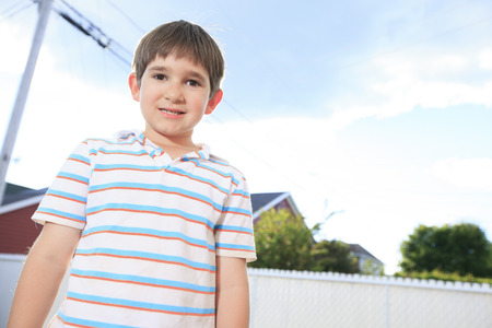 closeup of cute young teen boy smiling