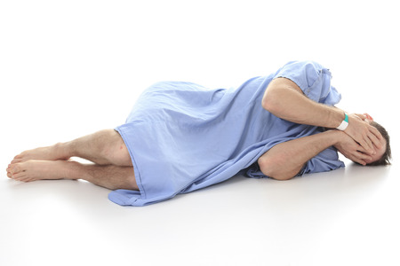 Portrait of young, lost, stressed, going nuts, looking crazy.の写真素材