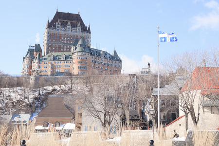 Chateau Frontenac in winter, Quebec City, Quebec, Canadaのeditorial素材