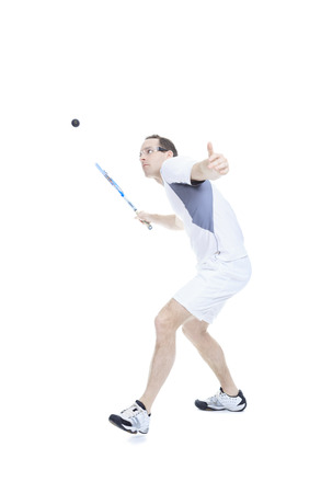 A sport men in front of a white background.の写真素材