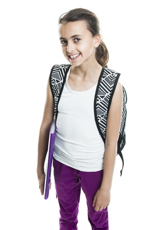 A Teen girl isoalated on white background