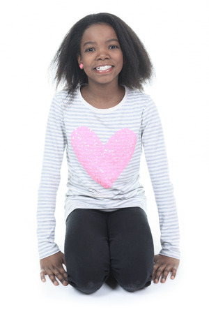 Portrait of a young columbian little girl.の写真素材