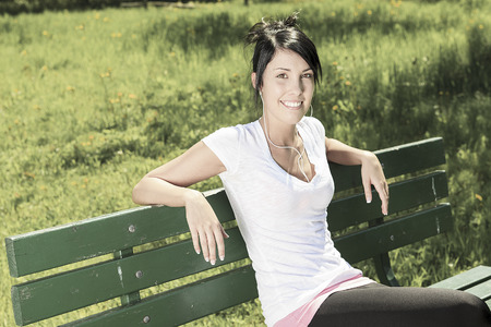 Portrait  woman outdoorsの写真素材