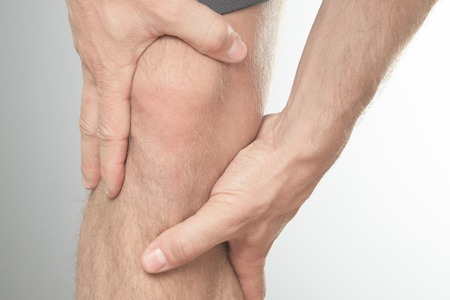 A Man with knee injury on knee area.の写真素材