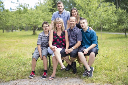 A family on forest having great time