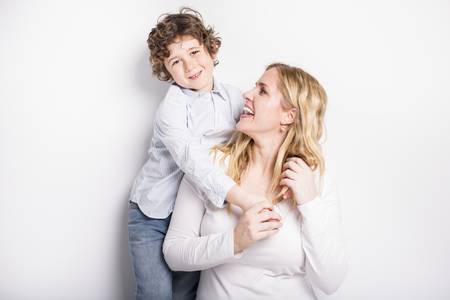 Portrait of mother and sonの写真素材