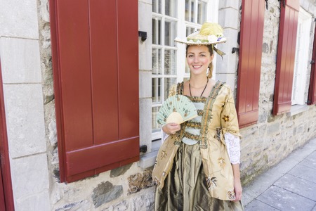 New France costume style outside portraitの写真素材