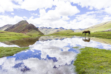 The Rainbow mountains of Peruの写真素材