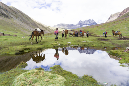 The Rainbow mountains of Peruの写真素材