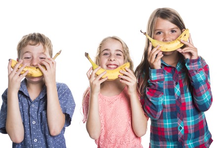 babana smile Isolated on white background studio photo.の写真素材