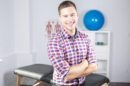 physiotherapist rehabilitating at jobの写真素材