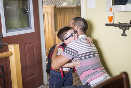 Cute 6 year old Caucasian boy inside home preschool