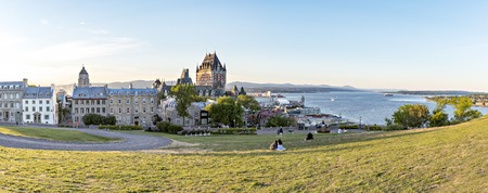 Frontenac Castle in Old Quebec City in the beautiful sunrise light