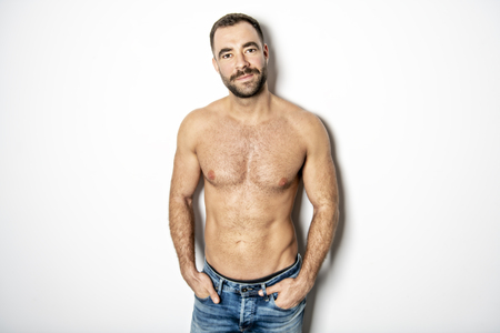 A Handsome nice gay young man torsoの写真素材