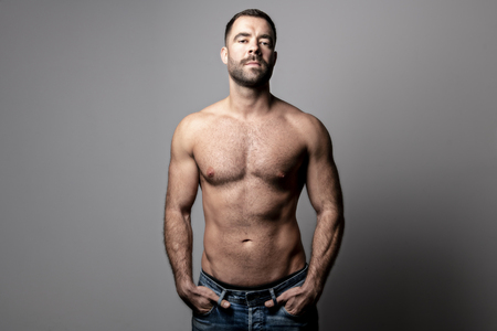 A Handsome nice gay young man torsoの写真素材