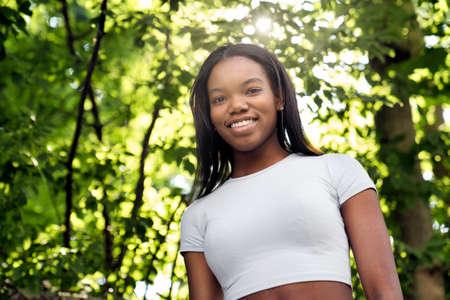 Outdoor portrait of a Young black African American
