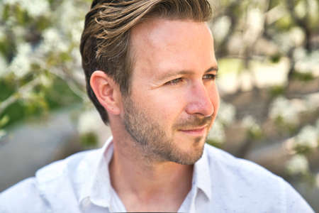 Portrait of an handsome man on the urban background