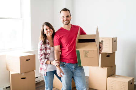 A loving Couple moving from house at day time