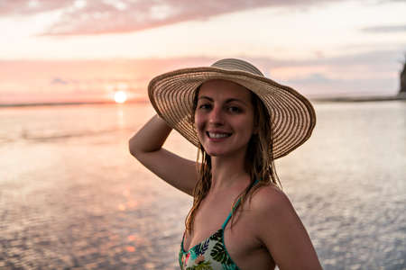 A Loving life woman at the beachの写真素材