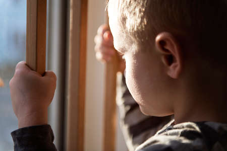 Upset problem child concept for bullying, depression stressの写真素材