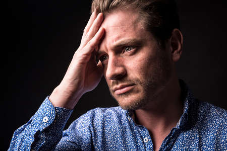 dark portrait men depress