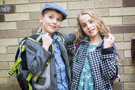 Pre teen child at schoolの写真素材