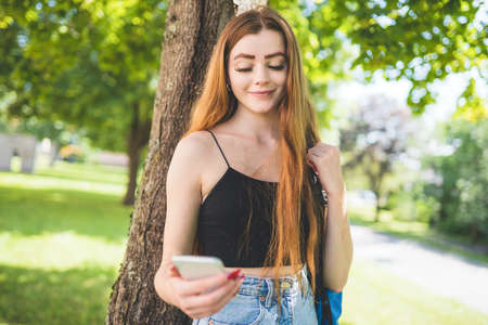 Nice and cool teen girl standing portrait
