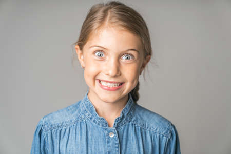 stylish little girl portrait in the studio