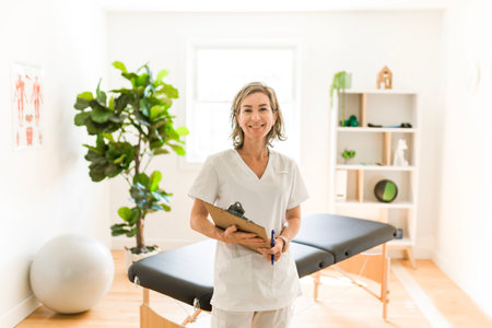 Portrait of a physiotherapy woman smiling in uniforme