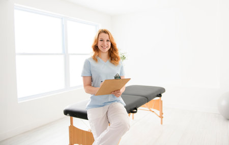 portrait of a physiotherapy person in uniformの写真素材