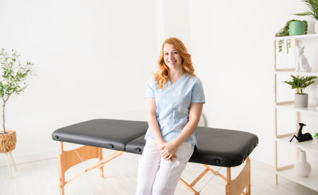 portrait of a physiotherapy person in uniformの写真素材